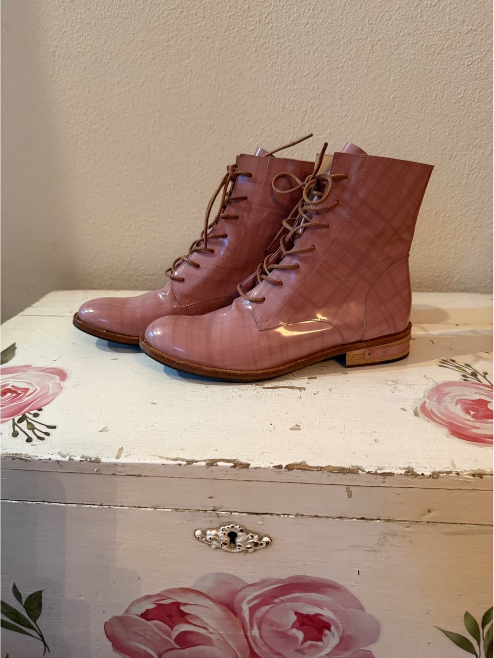 Freda Salvador Pink Leather Ankle Boots Women’s 37